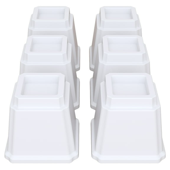 Lutown-Teen Bed Risers 5 inch Heavy Duty Furniture Risers for Sofas, Chair Risers Sofa Risers Table Risers Set of 6 Pack, White
