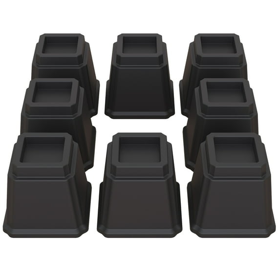 Lutown-Teen Bed Risers 5 inch Heavy Duty Furniture Risers for Sofas, Chair Risers Sofa Risers Table Risers Set of 8 Pack, Black