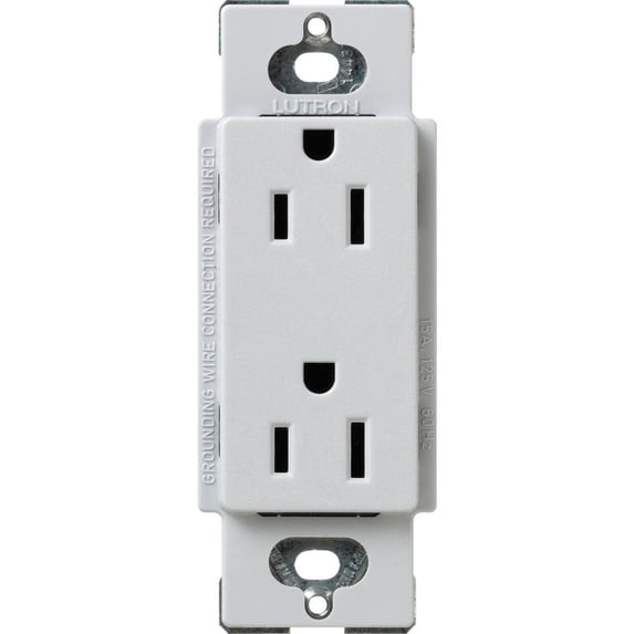 Lutron 26618 - SCR-15-PD SATIN COLOR 15 AMP RECEPTACLE PALLADIUM Straight Blade Wall Outlets