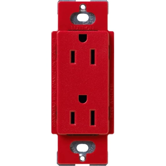 Lutron 50953 - SCR-15-HT SATIN COLOR 15 AMP RECEPTACLE HOT Straight Blade Wall Outlets