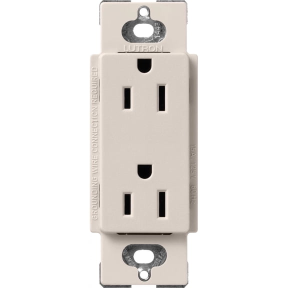 Lutron 50961 - SCR-15-TP SATIN COLOR 15 AMP RECEPTACLE TAUPE Straight Blade Wall Outlets