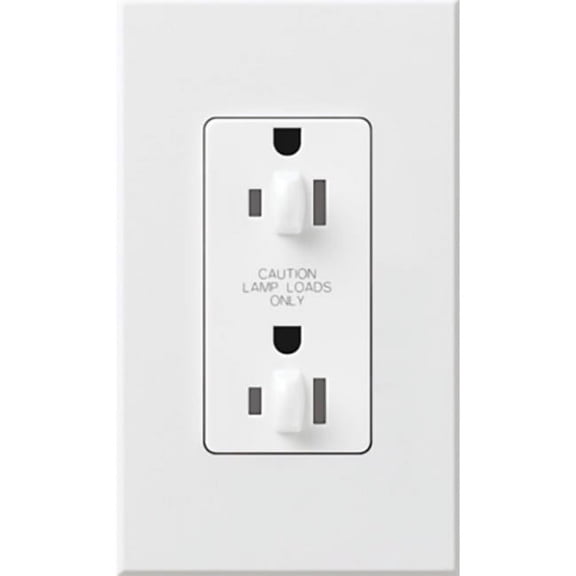 Lutron 78002 - NTR-15-DDTR-WH NOVAT 15 A TAMPER RESIST DUAL DIM RECPT WH Straight Blade Wall Outlets