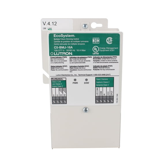 Lutron C5-BMJ-16A EcoSystem, 100 - 277 V, 16A, 50/60 Hz