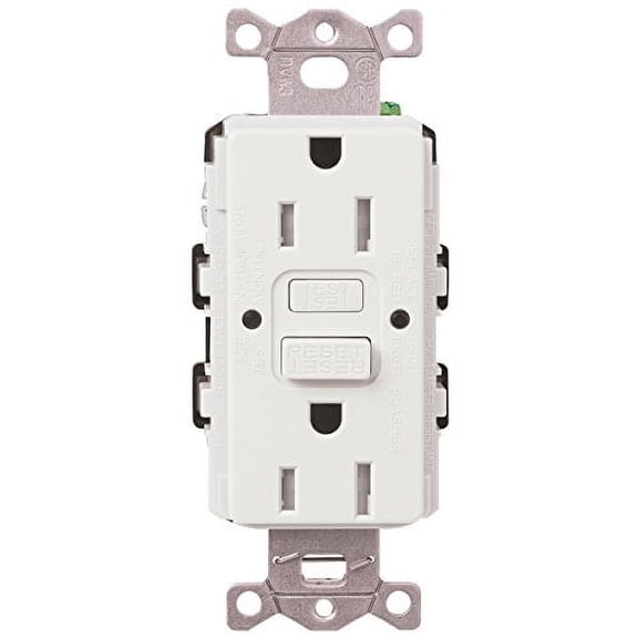 Lutron CAR-15-GFST-WH Claro 15-Amp Self-Testing Receptacle, White