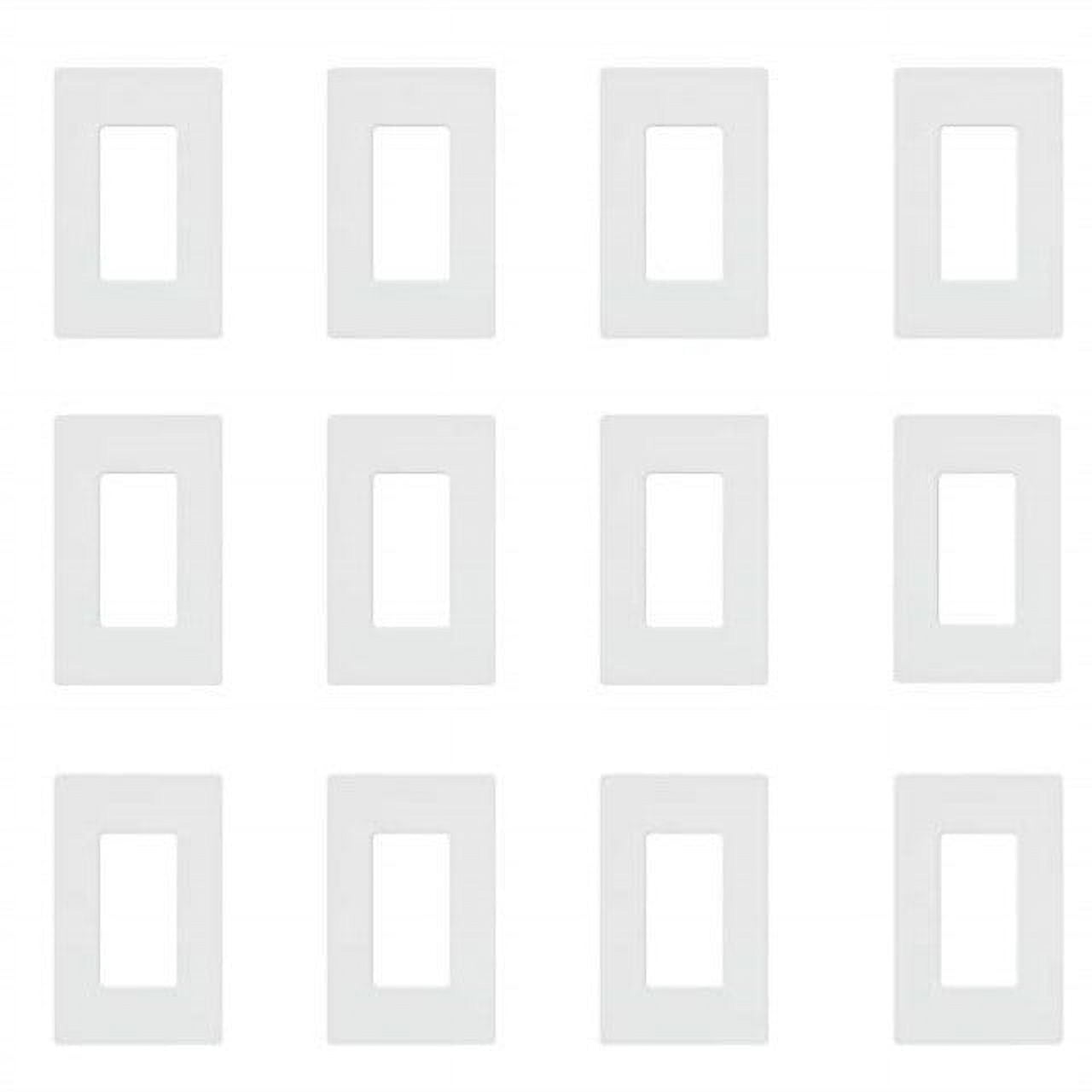 Lutron CW-1-WH 1-Gang Claro Wall Plate, White (12 Pack)