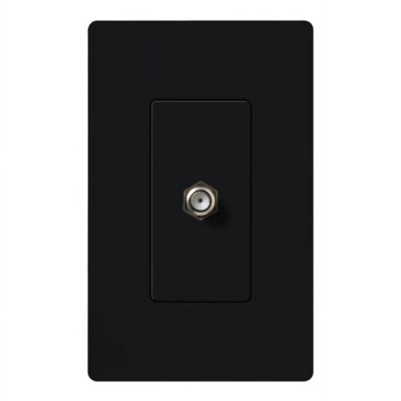 Lutron SC-CJ-MN Claro Coaxial Cable Jack, Fits Decorator-Style Wall Plates - Midnight