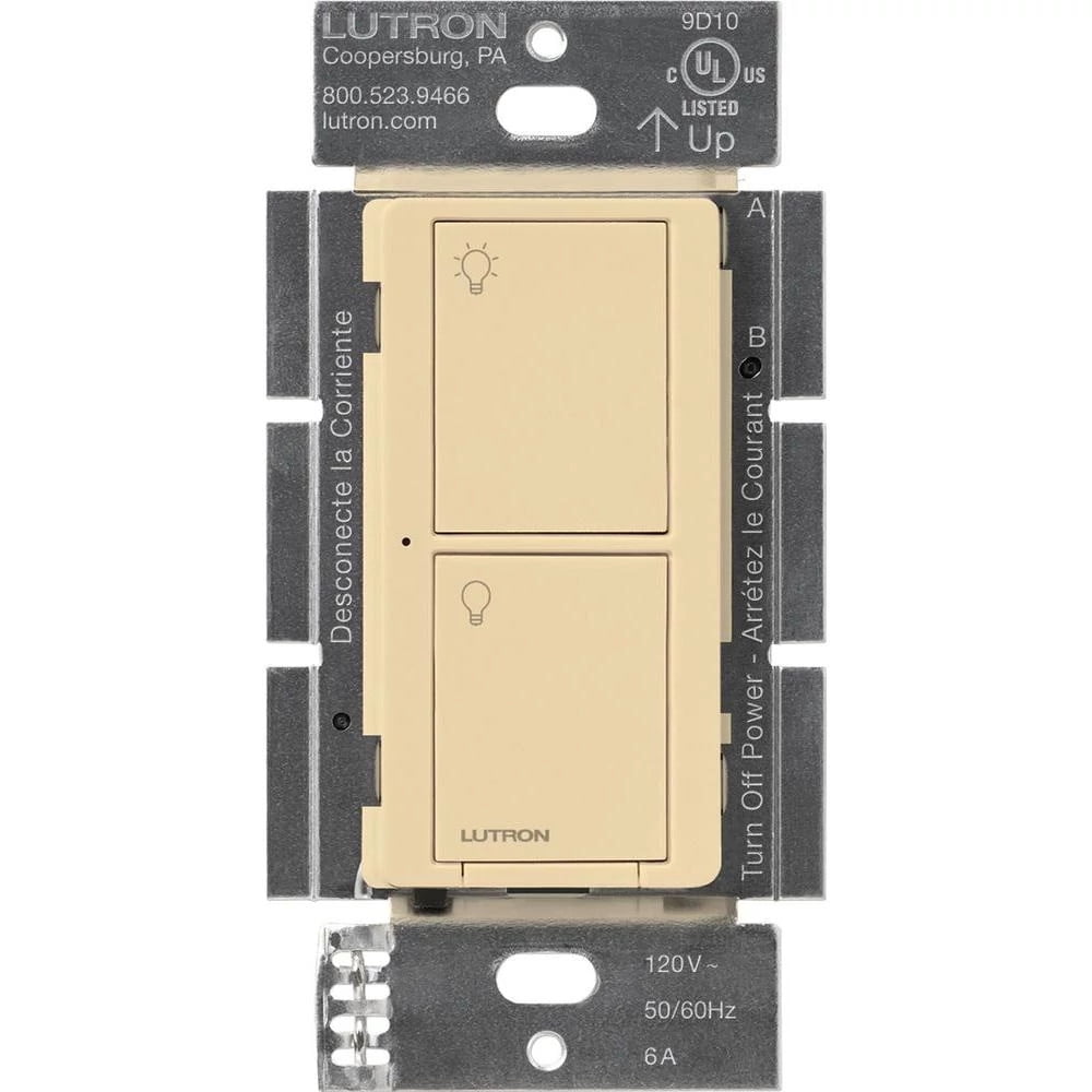 Lutron Caseta Smart Lighting Switch for All Bulb Types or Fans, Ivory ...