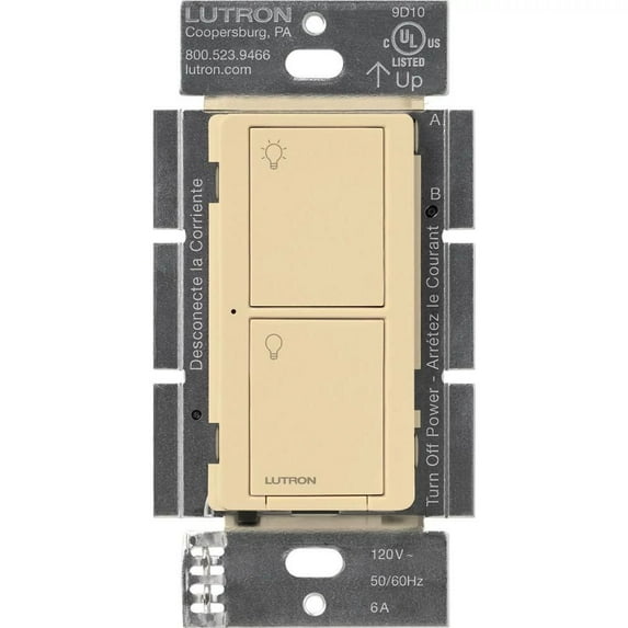 Lutron Caseta Smart Lighting Switch for All Bulb Types or Fans, Ivory