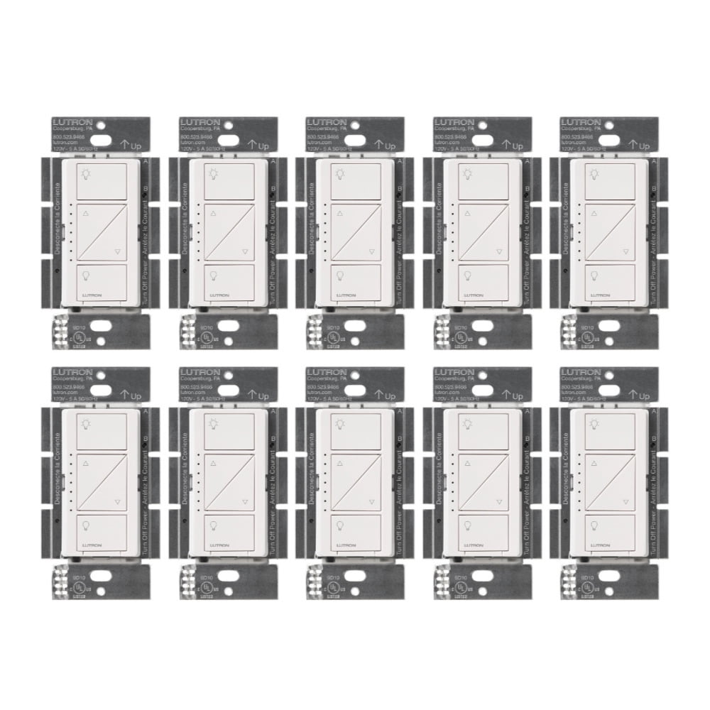 Lutron Caseta Wireless Smart Lighting Dimmer Switch (White, 10-Pack)