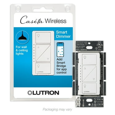 Lutron Caseta Wireless Smart Lighting Dimmer Switch for Wall and Ceiling Lights, White