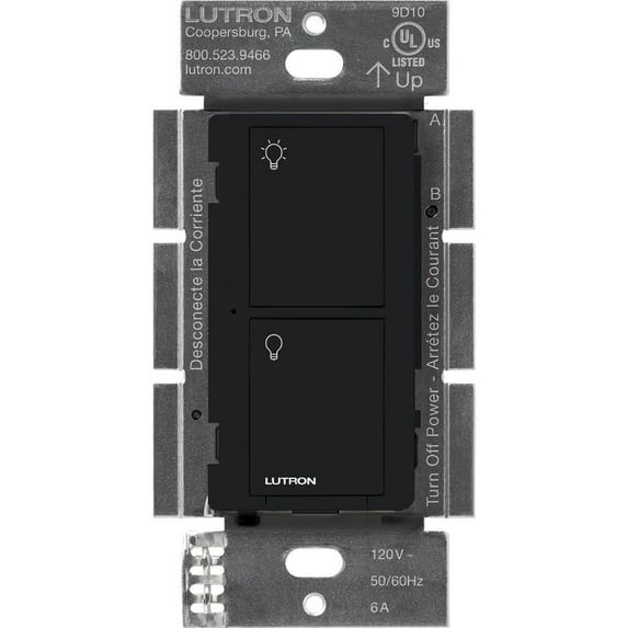 Lutron Caseta Wireless Smart Lighting Switch for All Bulb Types or Fans, Black