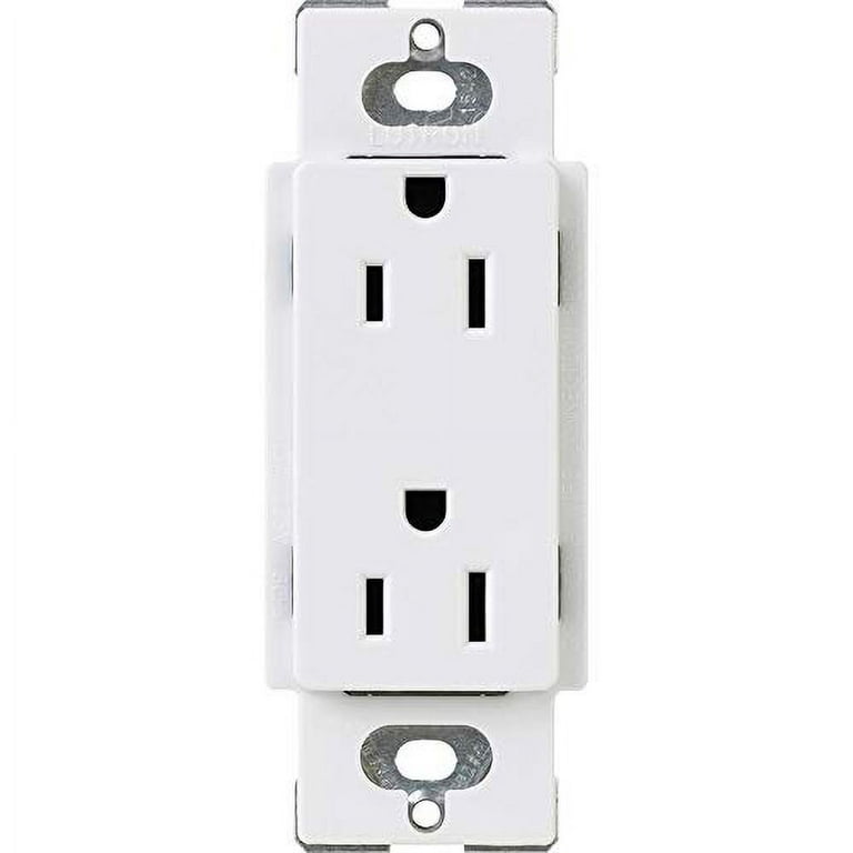 Claro 15 Amp Duplex Outlet, White Claro 15 Amp Duplex Outlet, White