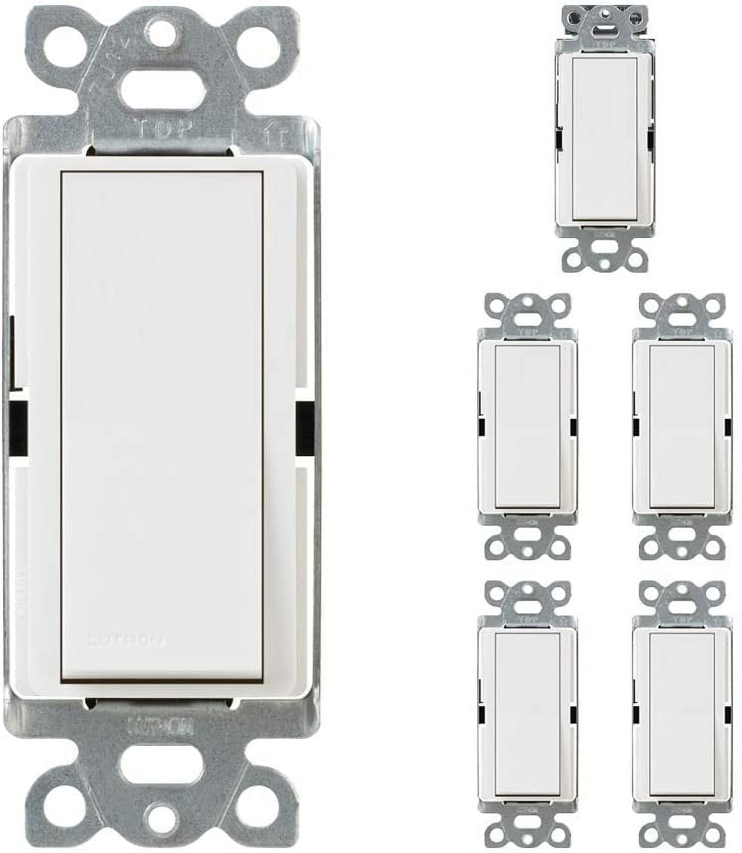 Lutron Claro On/Off Switch (6 Pack) | 15-Amp, Single-Pole | CA-1PS-WH ...