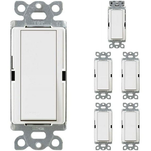 Lutron Claro On/Off Switch (6 Pack) | 15-Amp, Single-Pole | CA-1PS-WH ...