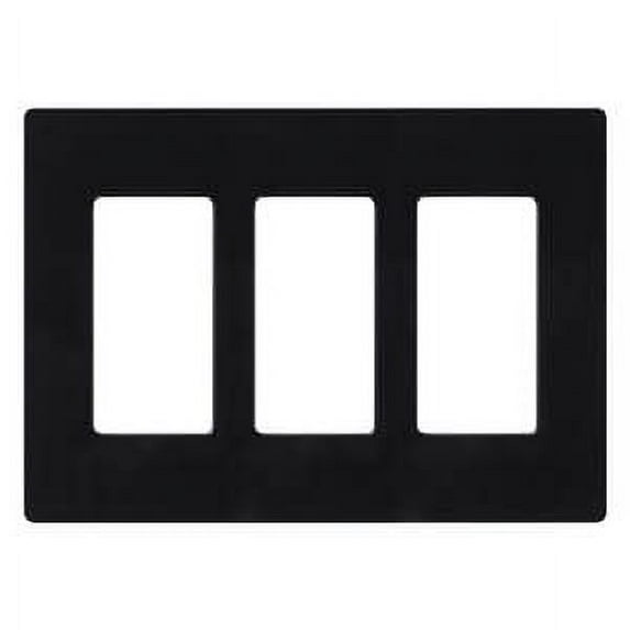 Lutron Cw-3 Claro Three Gang Designer Wall Plate - Black