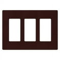 thumbnail image 1 of Lutron CW-3-BR Claro 3-Gang Wallplate, Brown, 1 of 7