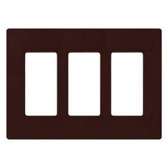 Lutron CW-3-BR Claro 3-Gang Wallplate, Brown