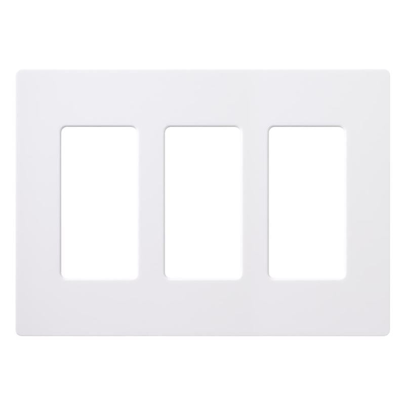 White 3-Gang Screwless Decorator Wall Plate