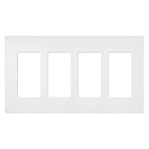 Lutron 47566 - SC-4-SW SATIN COLOR 4-GANG WALLPLATE SNOW Wall Plates