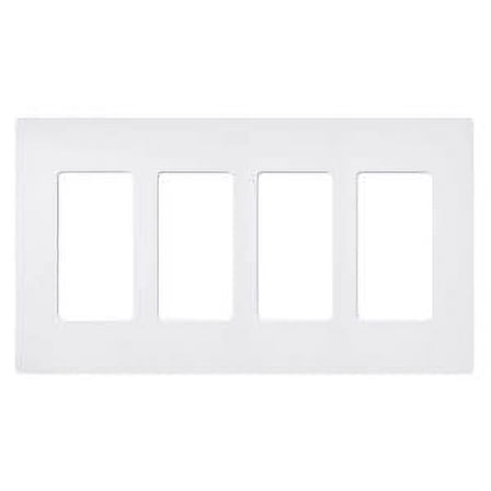 Lutron 47566 - SC-4-SW SATIN COLOR 4-GANG WALLPLATE SNOW Wall Plates