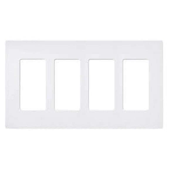 Lutron 47566 - SC-4-SW SATIN COLOR 4-GANG WALLPLATE SNOW Wall Plates