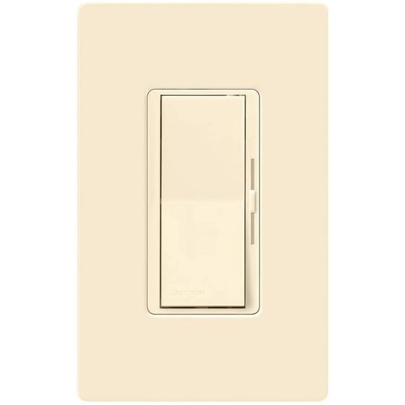 Lutron Diva LED+ Dimmer for Dimmable LED, Halogen and Incandescent Bulbs with Wallplate Single-Pole or 3-Way DVWCL-153PH-LA Light Almond