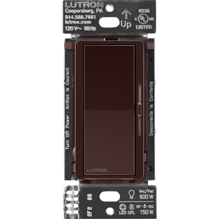 Lutron Diva Smart Dimmer Switch for Caséta Smart Lighting | DVRF-6L-BR | Brown