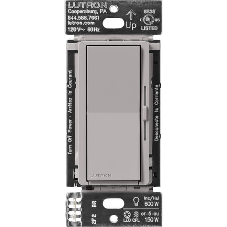 Lutron Diva Smart Dimmer Switch for Caséta Smart Lighting | DVRF-6L-GR | Gray