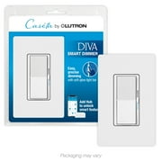 Lutron Diva Smart Dimmer Switch with Wallplate for Caséta Smart Lighting, White