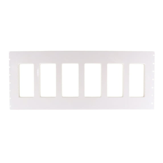 Lutron Electronics CW-6-WH Claro 6-Gang Wallplate, White