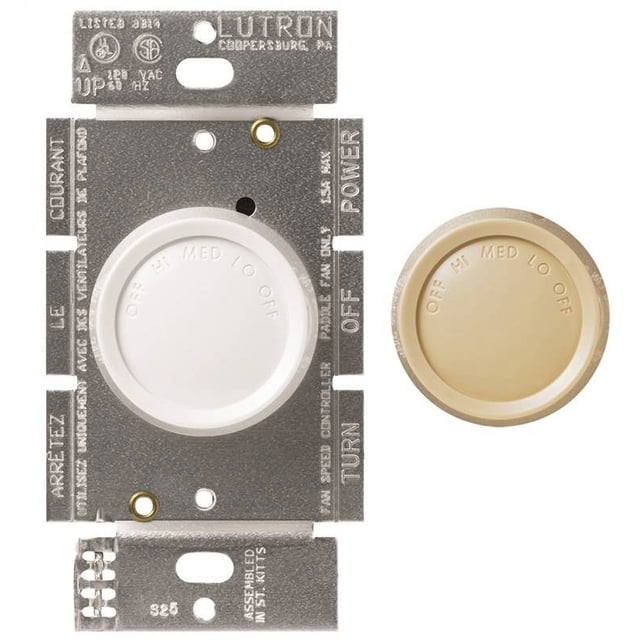 Lutron FS-5FH-DK Rotary Variable Speed Fan Control, 120 Volt - Walmart.com