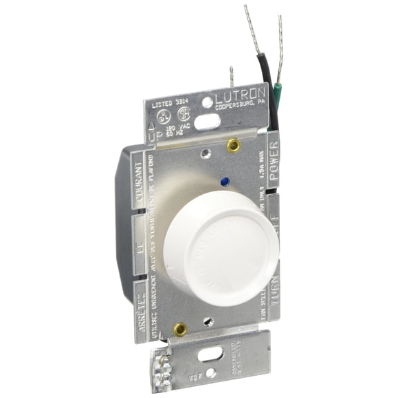 Lutron FSQ-2FH-DK Electronics Rotary On/Off Fan-Speed Control , White