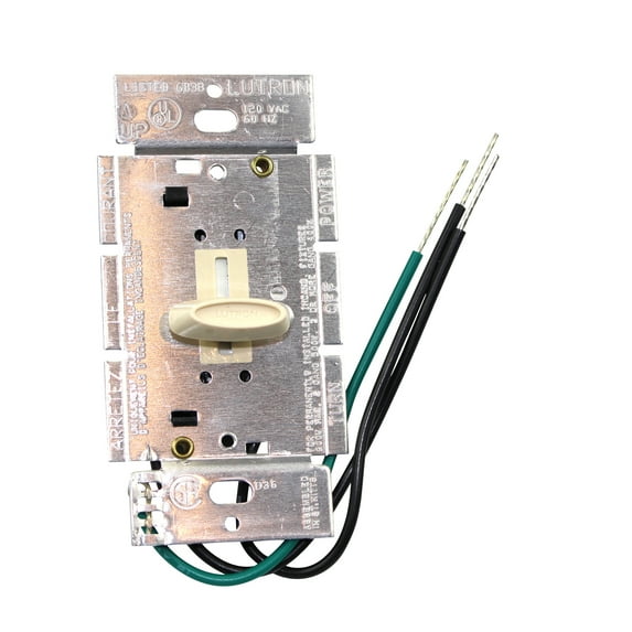 Lutron GL-600-IV Glyder 600-watt Slide To Off Light Dimmer, Ivory