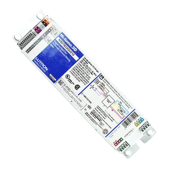 Lutron H3DT832-GU210 Hi-Lume 3D 1% Electronic Dimming Ballast, 2 Lamp, T8, 32W