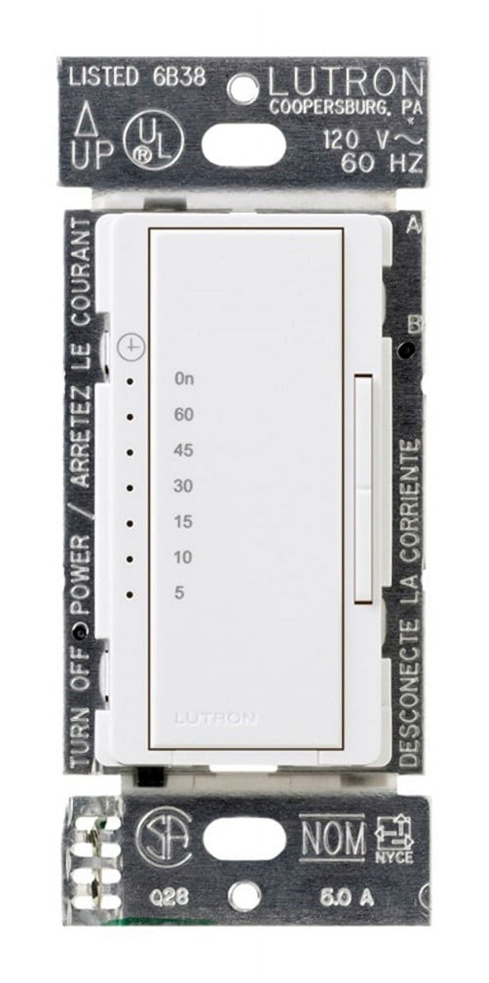 Lutron Indoor In Wall Countdown Timer 120 Volt White