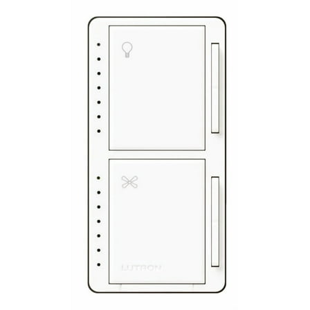 Lutron MACL-LFQH-WH White 120V 150W 1.5A 4-Speed Fan Control and Light Dimmer
