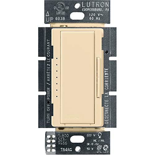 Lutron Light Almond 1-Pole Multi-Location Slide Dimmer Rocker Switch 120V MACL-153M-LA