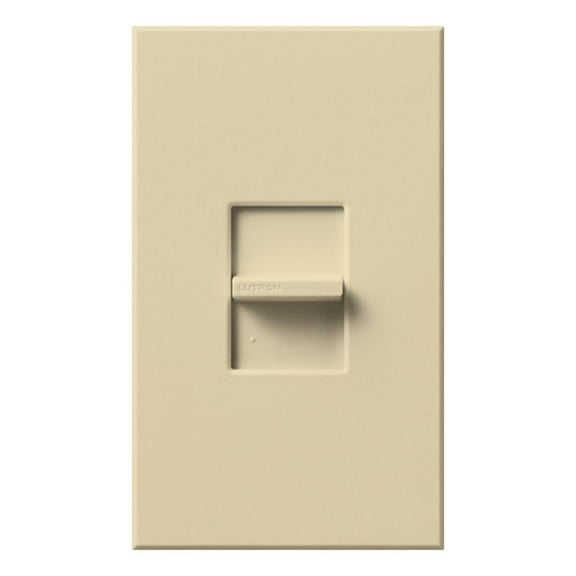 Lutron NTLV-600-IV Nova T 120V 450W Magnetic Low Voltage Single Pole Slide-to-Off Dimmer Ivory, Matte Finish