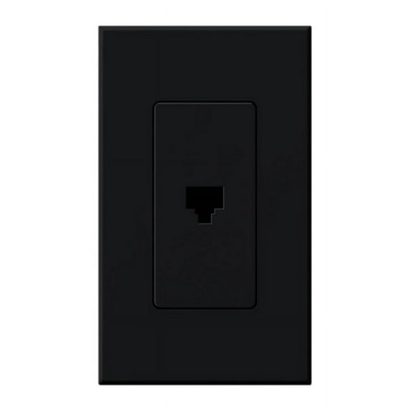 Lutron Nt-Pj Nova T Single Rj11 Cable Jack Wall Plate Insert - Black