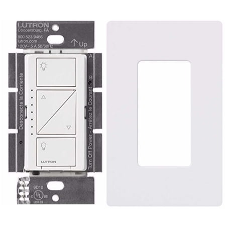 Lutron PD-10NXD-WH Caseta Pro In Wall Dimmer 250W LED with Screw Less Wall Plate