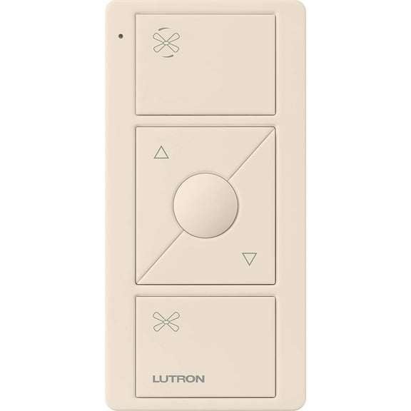 Lutron Pico Remote for Caseta Wireless Smart Fan Speed Control, PJ2-3BRL-GLA-F01, Light Almond