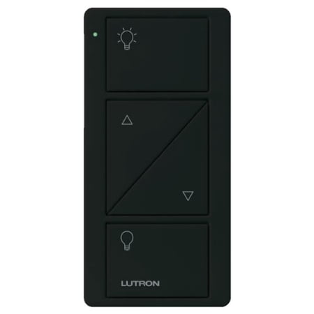 lutron pico remote with raise/lower for caseta wireless smart dimmer switches, pj2-2brl-gbl-l01, black