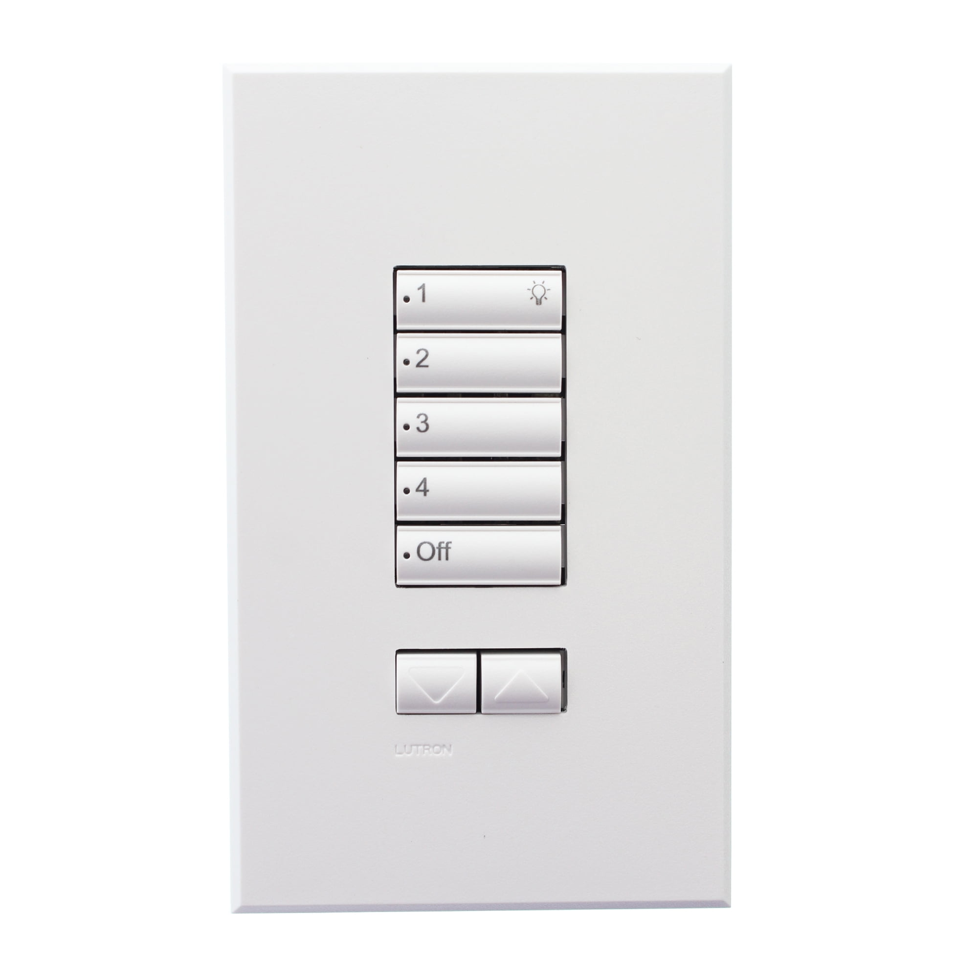 Lutron HQWD-W6BRL-WH Wall Mount 6 Button with Raise/Lower Keypad - White  for sale online