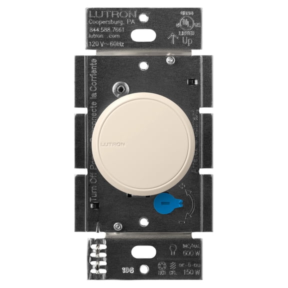 Lutron RCL-153PNLH-LA Lutrondalia Led+ Rotary Dimmer Switch, - Light Almond