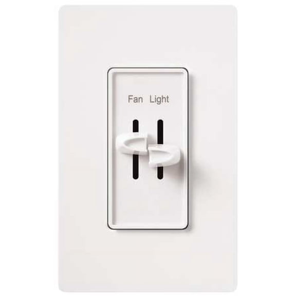 Lutron S2-Lfsq-Wh Skylark Dimmer & Fan Control, White