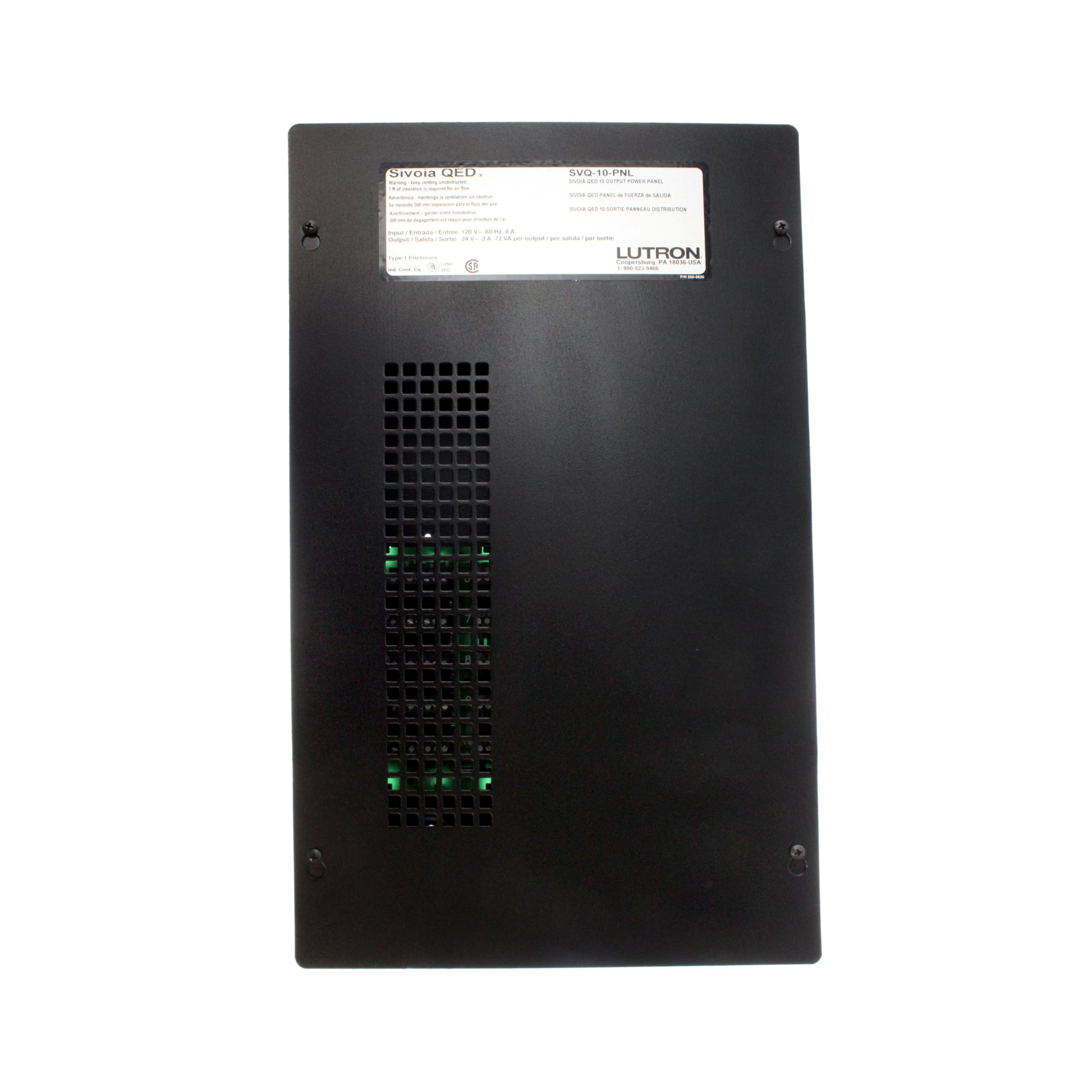 Lutron SVQ-10-PNL Sivoia QED Power Supply Panel, 120V @ 8A to 24VDC @ 3A Output