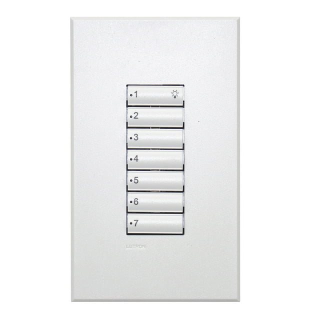 Lutron Seetouch Qs Qsws27BnWhEgn 24V 7 Button Wall Station Control