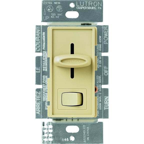 Lutron Selv-300P-Iv Skylark Single Pole Electronic Low-Voltage Dimmer With On/Off Switch, 300-Watt,