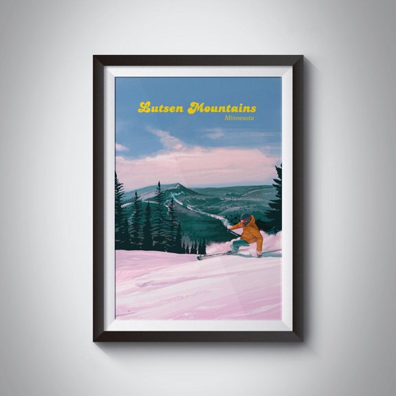 Lutsen Mountains Ski Resort Minnesota Usa Midwest Travel Lake Superior Sawtooth Mountains America Backcountry Poster , Poster Print Only