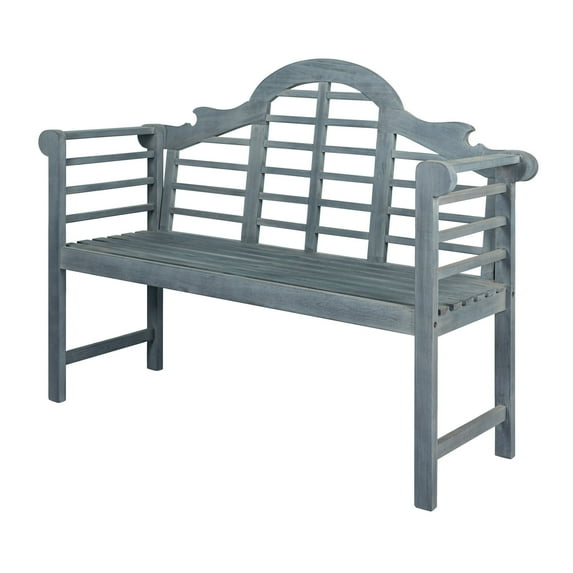 Lutyens 51.2" 3-Seat Arched 600-Lbs Support Acacia Wood Outdoor Garden Patio Bench, Gray